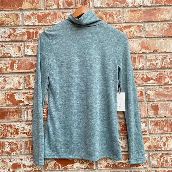 a new day Teal Gray Turtleneck Top Size Small - Picture 2 of 3